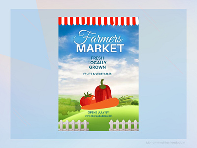 Farmers market poster Design! design graphic design homepage homepage design illustration illustrator design photoshop poster design ui