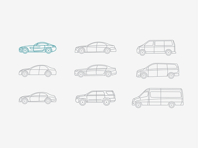 car icons set bmw car carrent cars carservice icon mercedes benz minivan sport