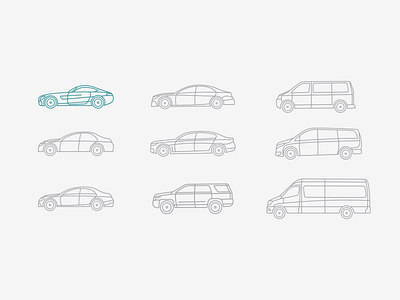 car icons set