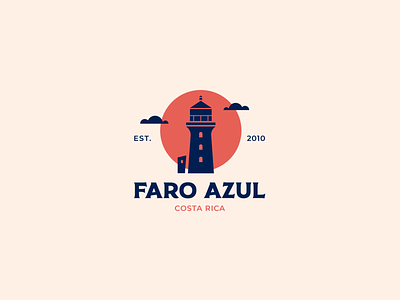 Faro Azul branding clouds illustration lighthouse logo logodesign logotypedesign sun