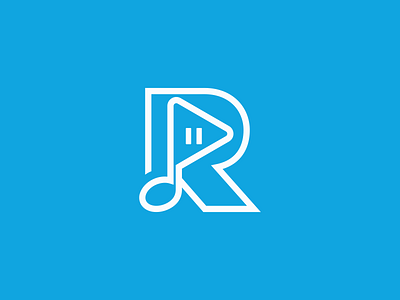 Combination of the R logo and a musical note