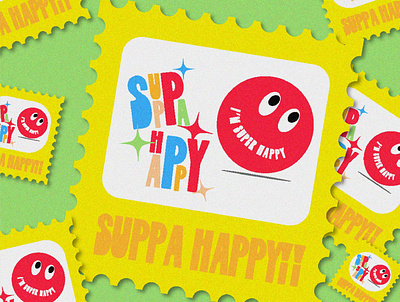 SUPPA HAPPY!! design graphic design ills illustration typography vector