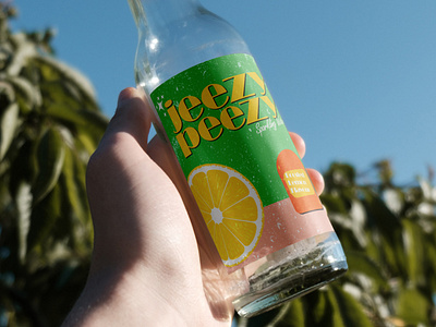 JeezyPezzy a Sparkling Lemon Water branding design graphic design illustration logo typography