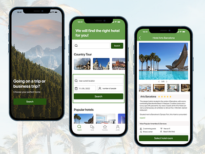 Mobile app booking / web design app booking design figma mobile app travel ui ux web design