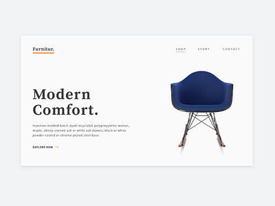 Landing Page – Daily UI Challenge #003 chair challenge daily ui eames furniture interface landing page ui user ux web