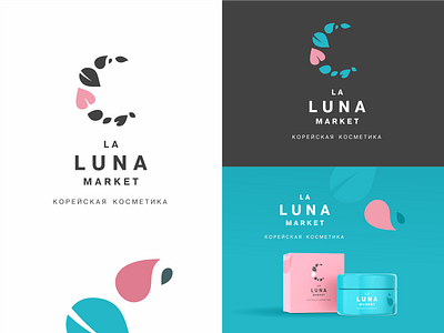 La LUNA market beautystore branding corporate identity cosmetic design graphic design koreancosmetic logo logotype mark vector