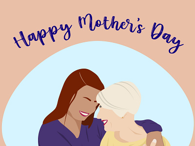 Mother's Day greeting card with love день матери дочка любовь мама милая открытка отношения радость семья счастливые улыбки людей
