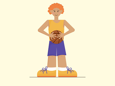 Teen basketball player holds the ball healthy