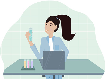 Young girl assistant in the laboratory