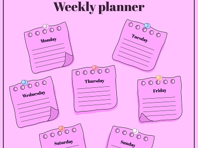 weekly planner with days of the week on stickers template