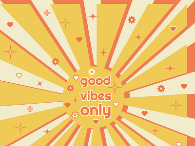 retro postcard only good vibes positive
