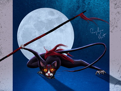 Ninja cat illustration