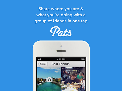 Pats! friends iphone landing page photo sharing