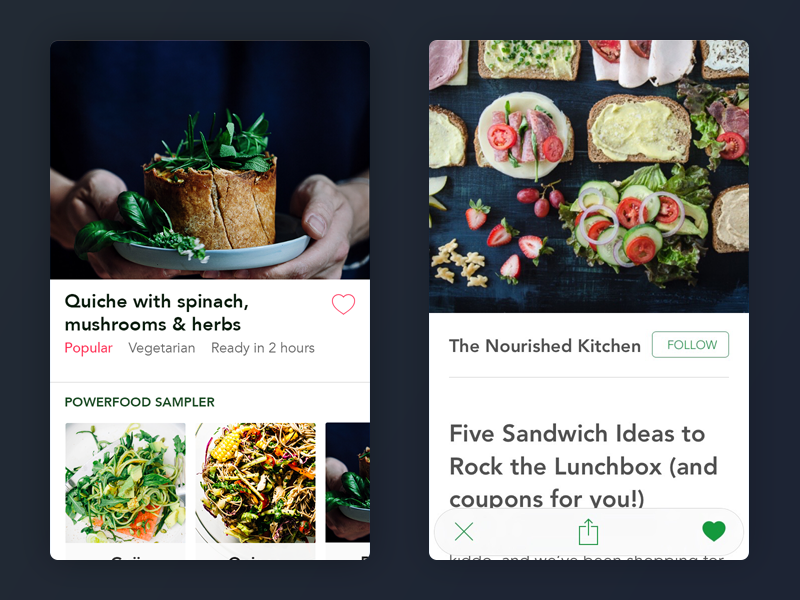 Cooken mobile app iphone tags like love follow article feed reading food cooking