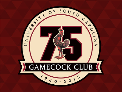 Gamecock Club 75th Anniversary Logo 75 anniversary commemorative logo south