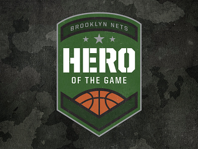 Hero of the Game basketball brooklyn nets hero military logo