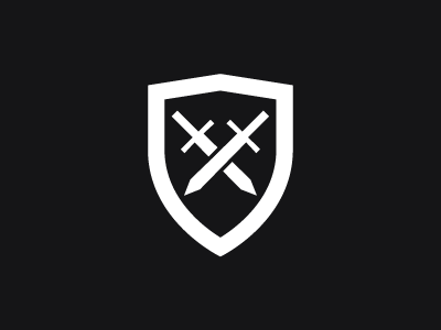 MGA Sword and Board branding gaming icon identity logo mark shield sword symbol
