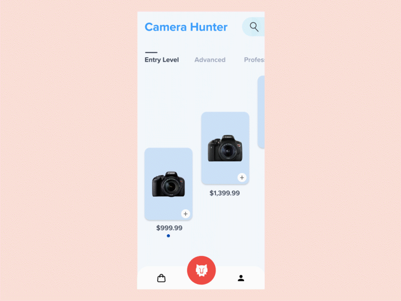 UI Animation - Camera Shop App