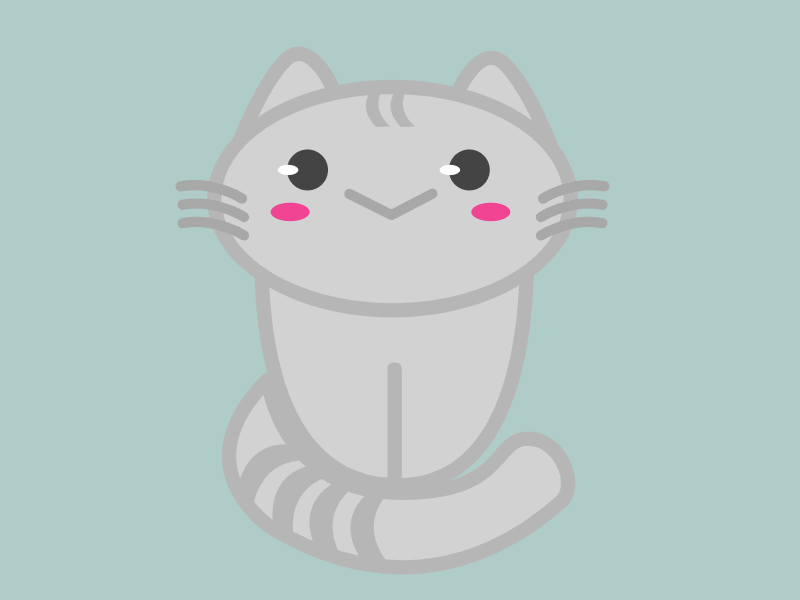 Animated Sitting Cat animation cat cute illustration kawaii kittycat mjweaver neko