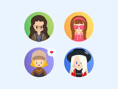 Dressing Style avatars character dressing flat girl hipster icons illustration people style