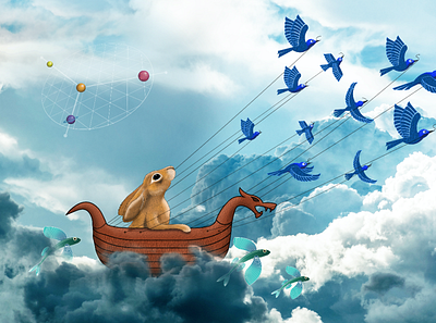 High as your Dreams adobe animal illustration art art direction book cover childrens illustration creative direction fantasy graphic design illustration kids illustration nature illustration photo retouching photoshop social media vector