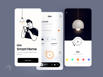 Edison - Smart Home application design interface redesign smart home smarthome ui uidesign