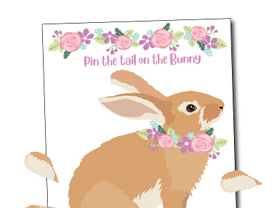 Pin the Tail on the Bunny game - Happy Easter!! design graphic design illustration vector