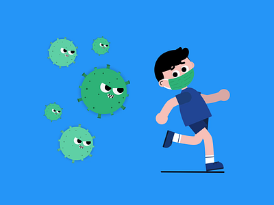 Please stay away! animation character corona creative design gif illustrator runcycle virus