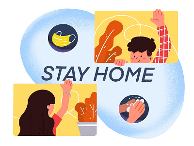 Stay Home design illustration illustrator procreate vector