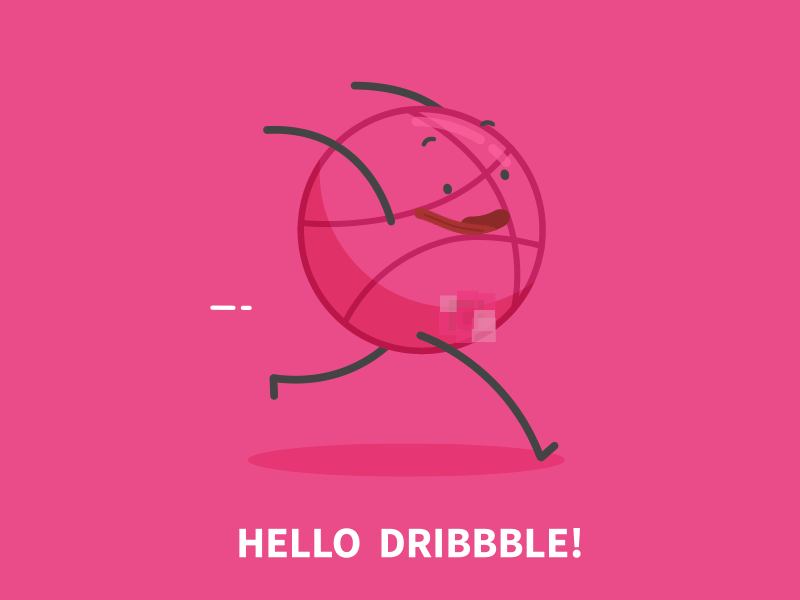 Happy Dribbble Ball animation creative gif illustrator runcycle