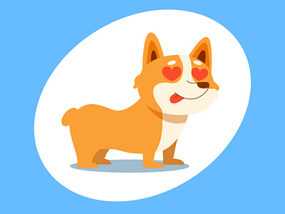 Puppy Corgi Love corgi cute design dog doggy illustrator simple vector