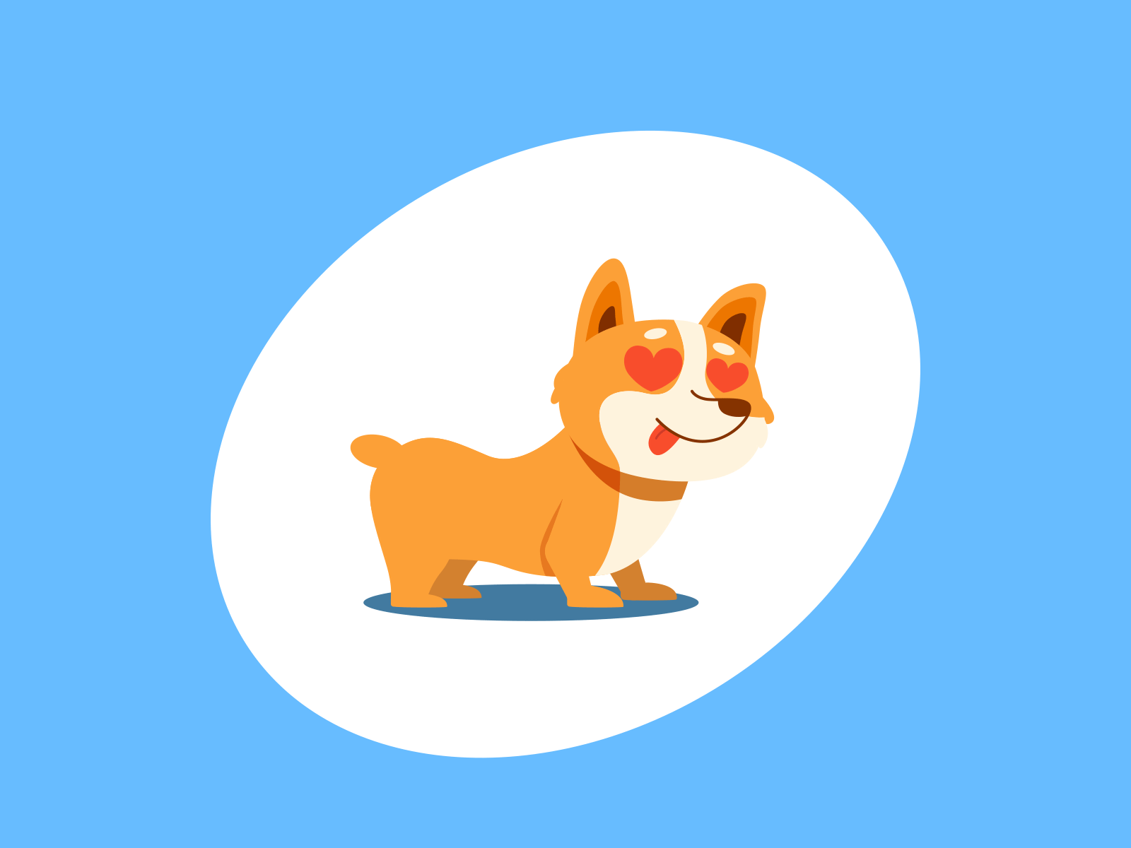 When you see your crush. 😍❤️ animal animation corgi creative cute design dog illustrator simple vector