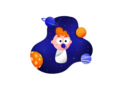 Universe baby 2019 baby baby clothes creative cute design illustration illustrator simple space star universe