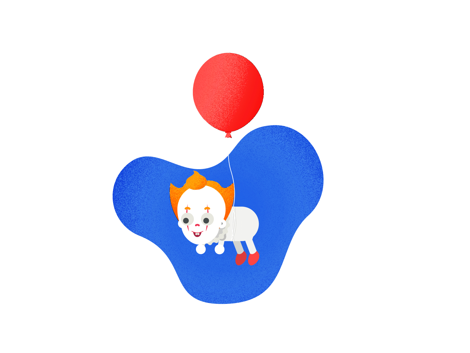 Come play with me 🤡 2019 2d animation animated gif animation balloon chapter2 clown creative design gif illustrator motion design motion graphics motiongraphics movie pennywise red simple vector