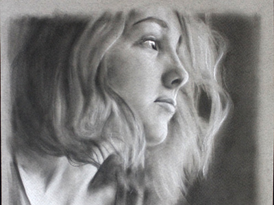 Hope Gaze - Charcoal Drawing art artist blackandwhite charcoal charcoaldrawing drawing fineart gaze illustration portrait study woman