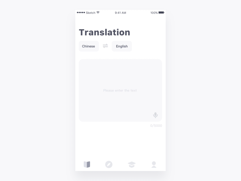 Translation App concept design