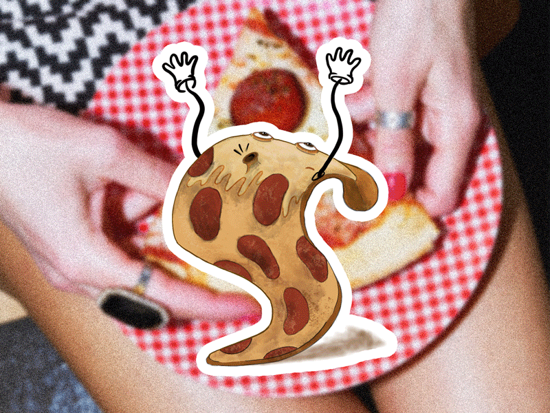 pizza sticker 3d animation branding creative giff graphic design instagram logo motion graphics pizza pizzasticker sticker
