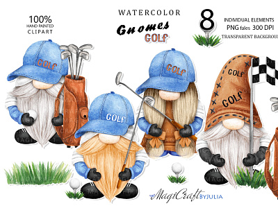 Gnomes GOLF png branding design graphic design illustration logo typography ui vector