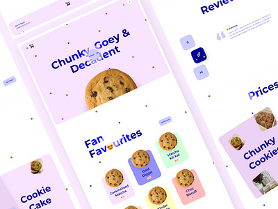 Desktop View branding colourful cookies design food landing page minimal pastel playful simple ui user experience user interface ux web design website