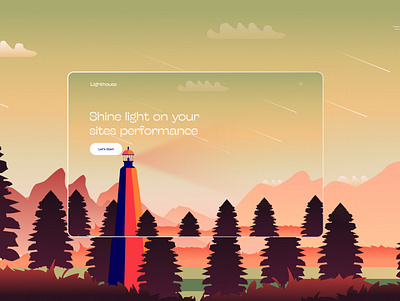 Lighthouse concept branding calming design design figma illustration illustrative landing page landingpage landscapes logo mellow metaphors minimal simple ui ux vector web design yellow