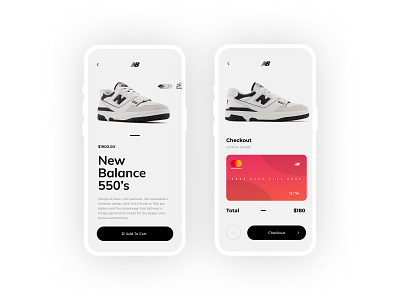 New Balance Checkout - Frostbite Studio app application art checkout creative design ecommerce illustration ios minimal minmal shoes simple ui userexperience userinterface ux web design websites white and black