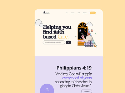 Wiserfaith colourful design illustration landingpage minimal orange simple ui ux vibrant web design webdesign