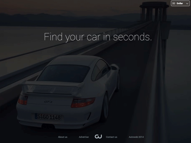 Autoweb select your car’s brand auto car filters gif search select slide transition ui ux web design
