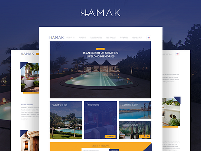 Hamak Website destination hotel landing tourist travel website