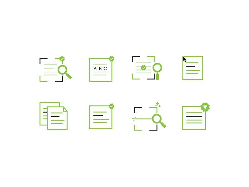 Icon Doc icon filter search document green document icon