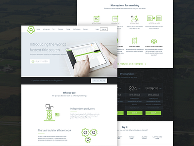 Landing Page for Title Wiki landing oil and gas tools web design website