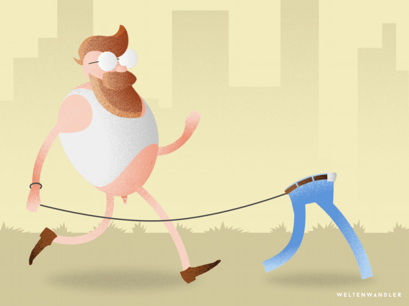 Take your Pants for a Walk Day (july 27th) animation character gif loop nacked pants walk