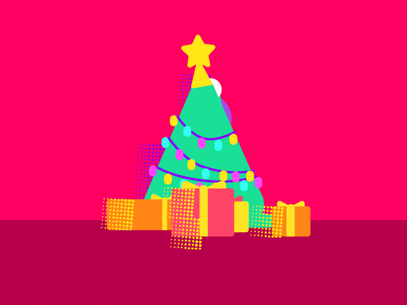 Happy stressfree days! animation character christmas christmas tree gif godzilla illustration weltenwandler