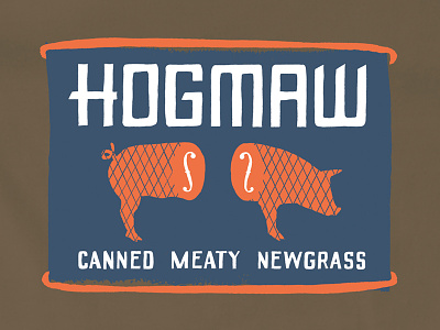 Hogmaw T-shirt Design blue grass hogmaw meat