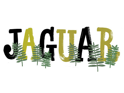 Jaguar design drawing ferns graphic design hand drawn illustration jaguar lettering painted typography